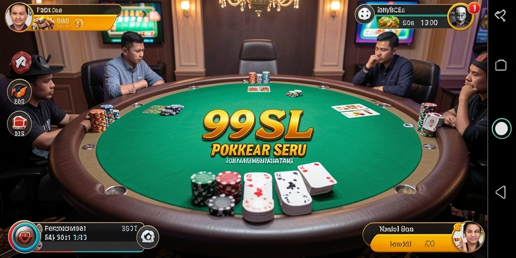 Tampilan gameplay Poker yang mendebarkan di 99SL.