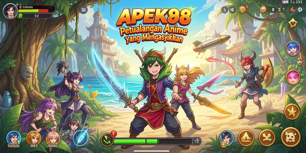Tampilan gameplay APEK88 yang dinamis dan penuh warna.