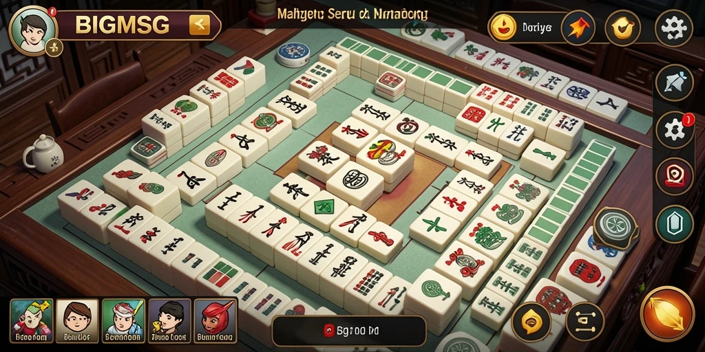 Tampilan gameplay BIGMSG yang memukau dalam permainan Mahjong.