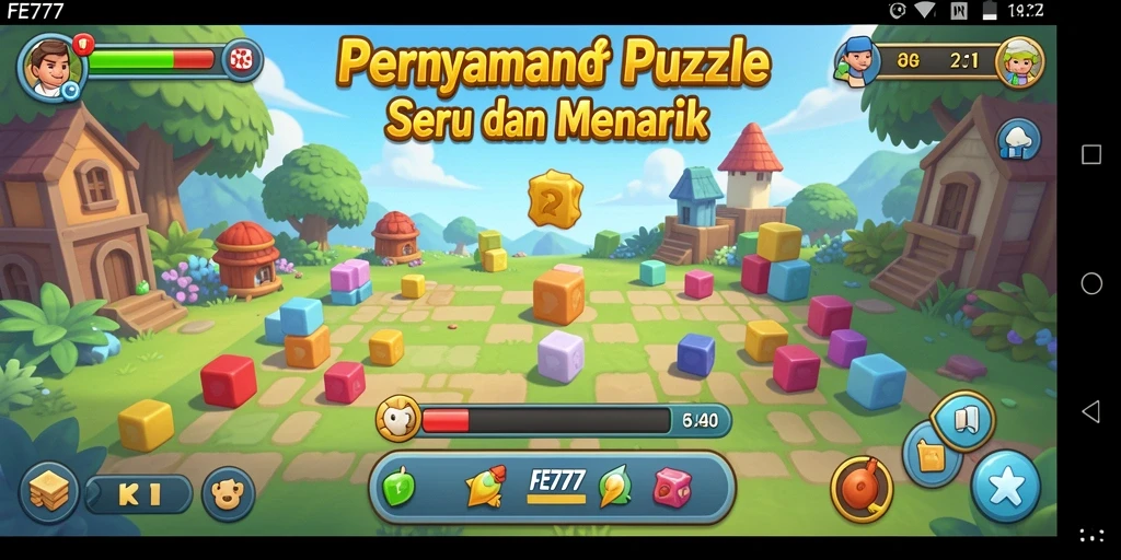 Screenshot utama FE777 menunjukkan gameplay Puzzle yang menarik.