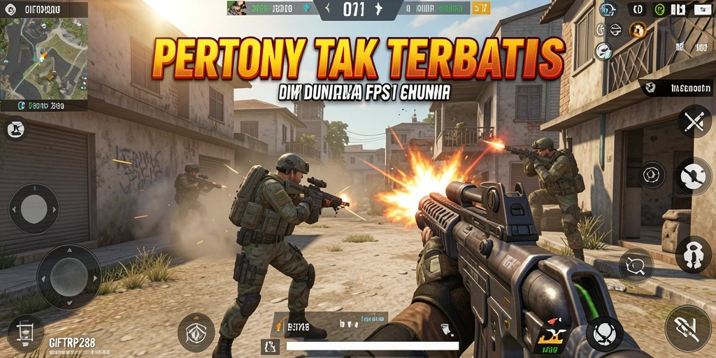 Screenshot menampilkan aksi seru dalam pertempuran FPS di GIFTRP288.