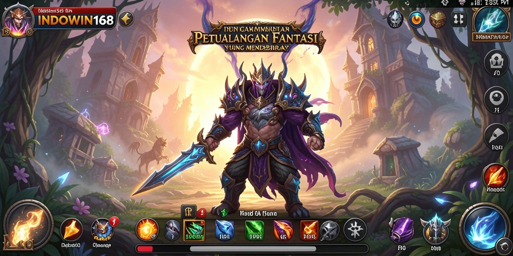 Tangkapan layar gameplay INDOWIN168 yang menunjukkan pertarungan epik.