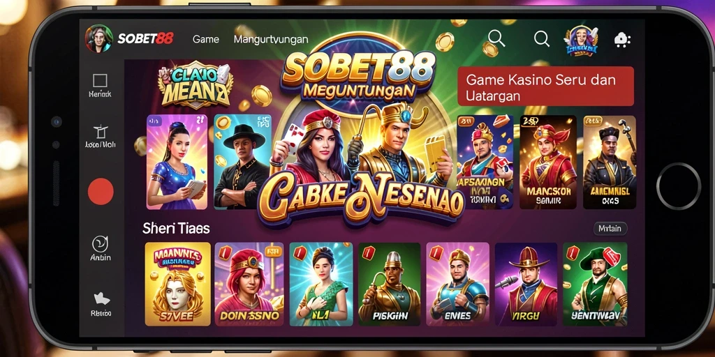 Tampilan menarik dari gameplay SOBET88 di kasino.